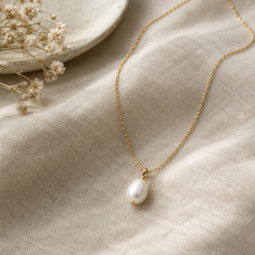 Perle Halskæde – Lyselle